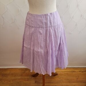 Lavender Skirt by INC / Crushed Cotton Pleats / Zipper Entry / Size 8